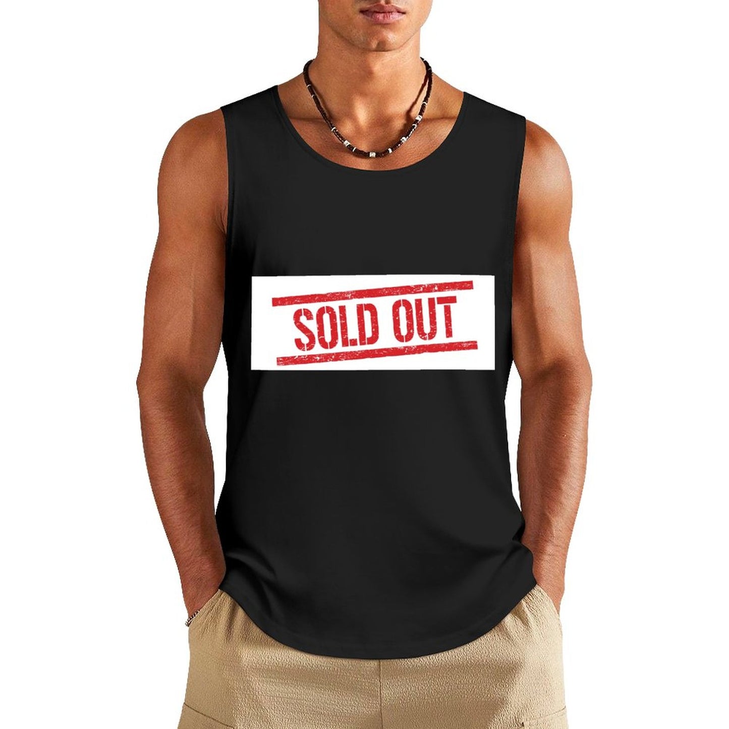 Sold Out design men cotton tank shirt