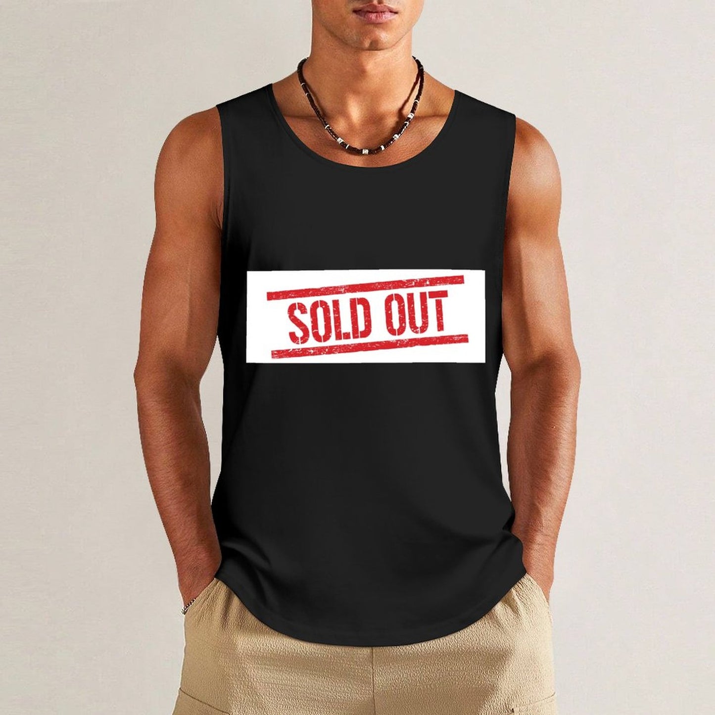 Sold Out design men cotton tank shirt