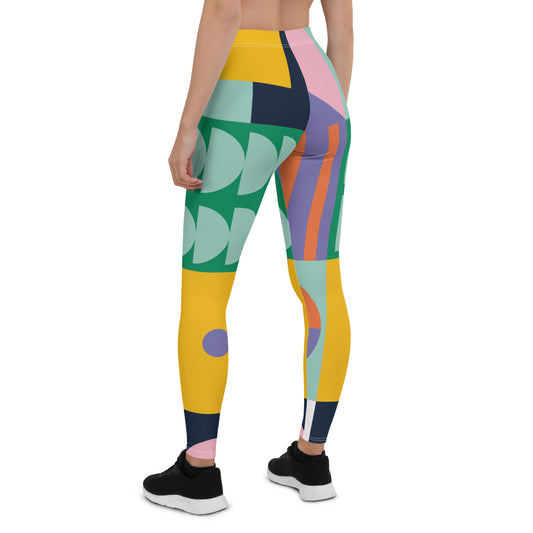 Mid-century abstract colorful Leggings