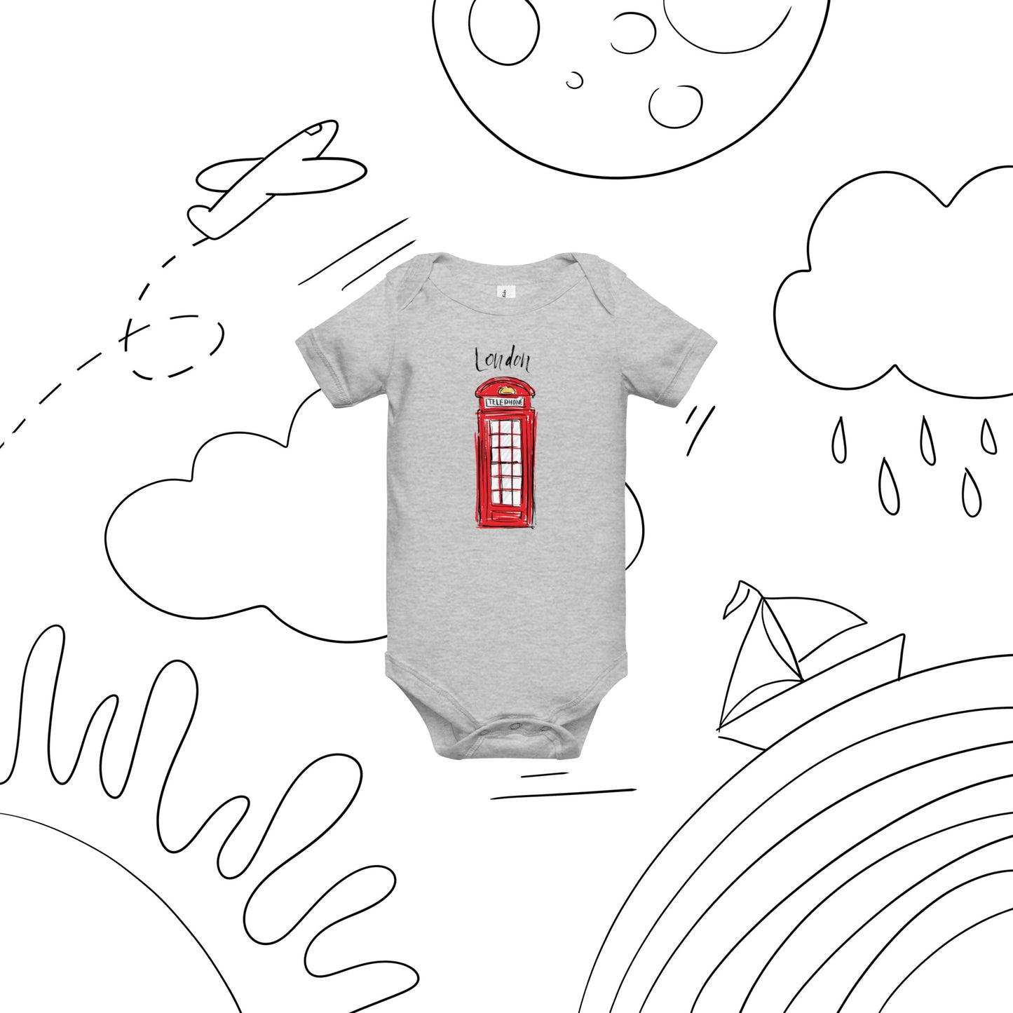 The Lodon Manny Telephone Baby Bodysuit