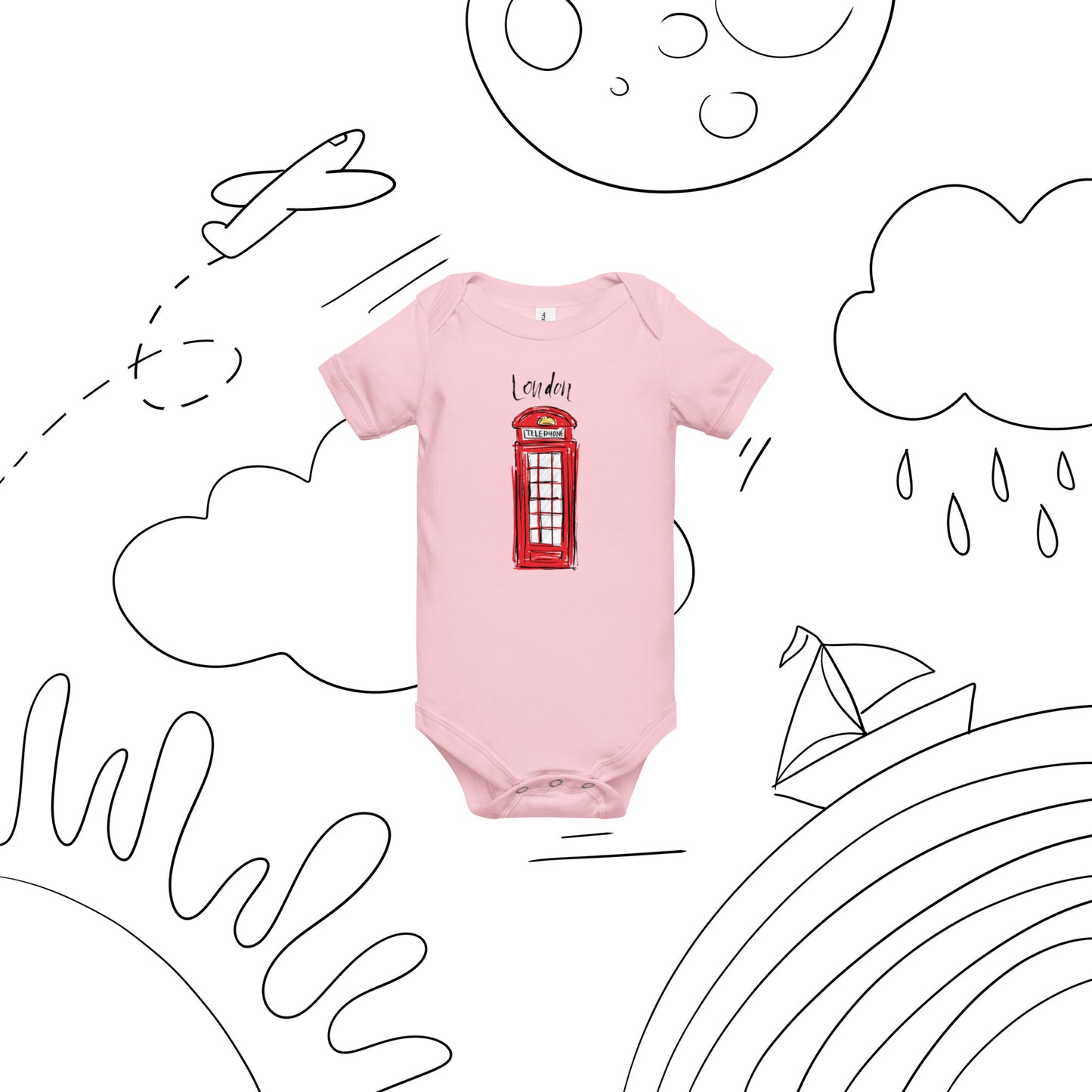 The Lodon Manny Telephone Baby Bodysuit