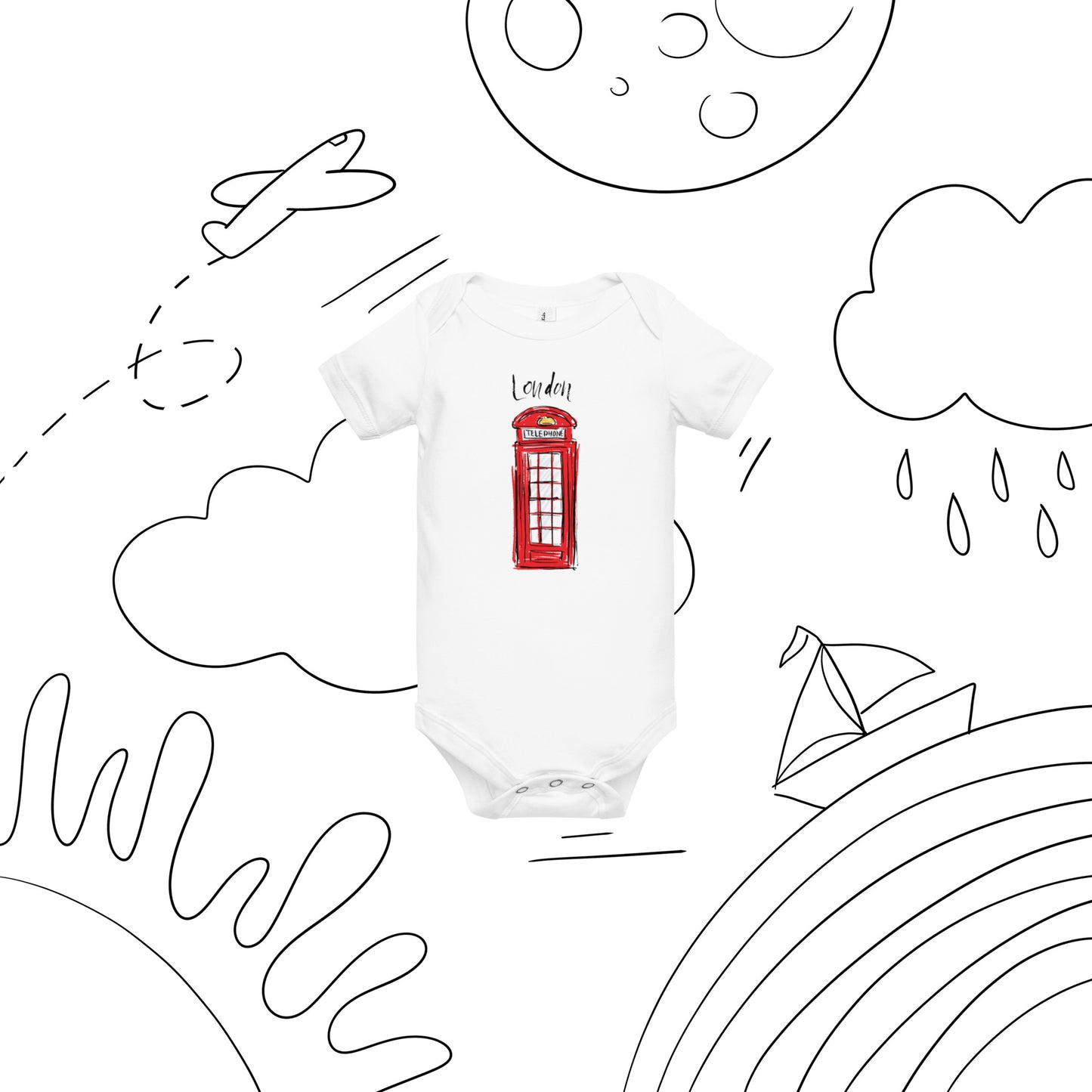 The Lodon Manny Telephone Baby Bodysuit