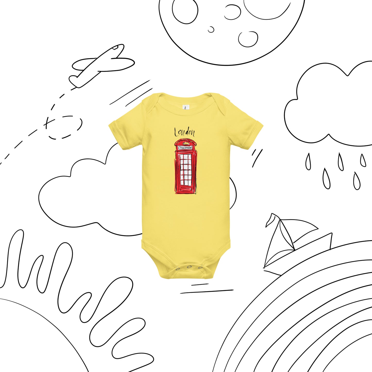 The Lodon Manny Telephone Baby Bodysuit