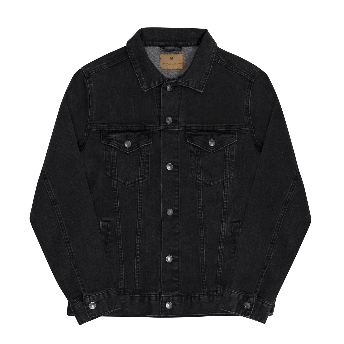 Women denim jacket with letter embroidery design.