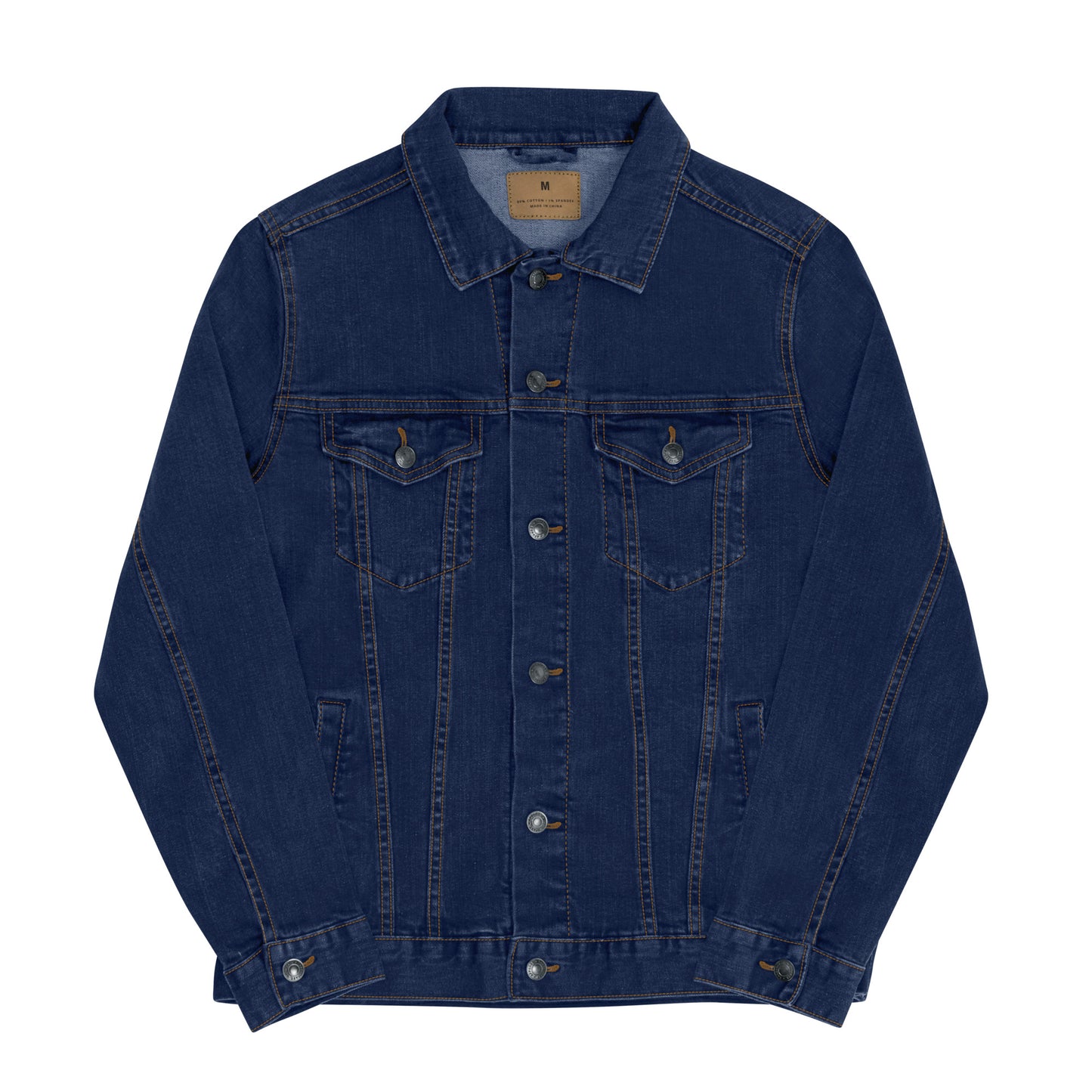 Women denim jacket with letter embroidery design.