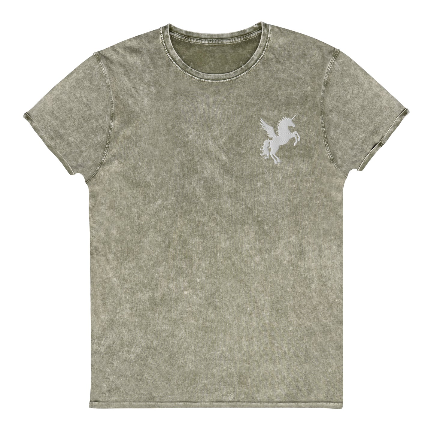 Denim T-Shirt With Unicorn Design