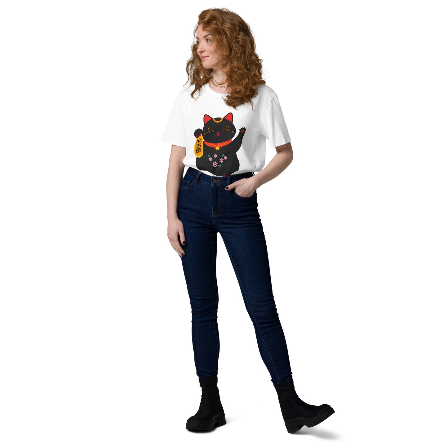 Women Japanese Style Cat organic cotton t-shirt