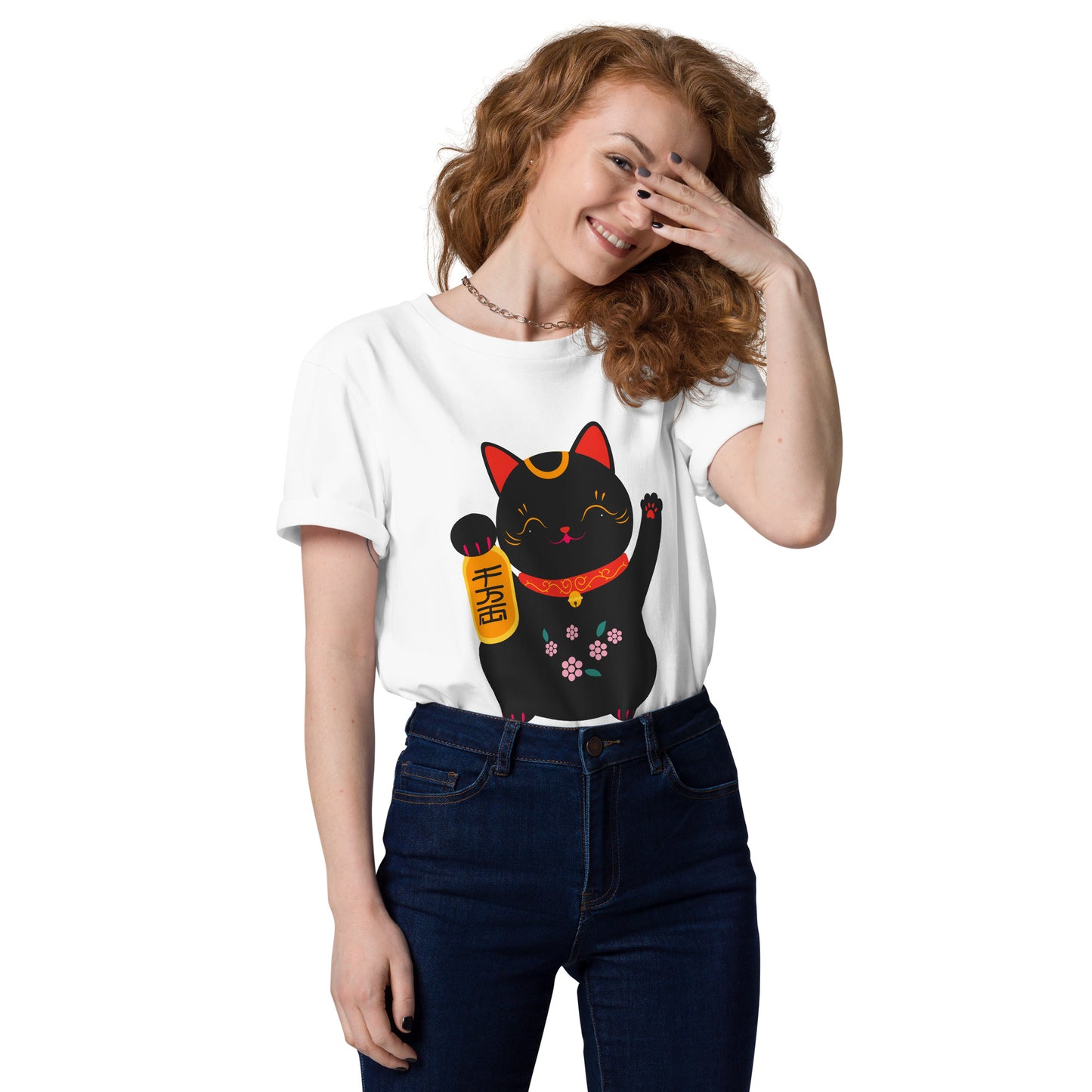 Women Japanese Style Cat organic cotton t-shirt