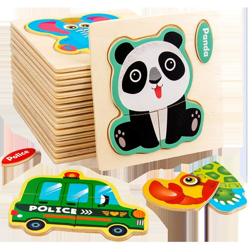 3D Wooden Puzzle Jigsaw Toys For Children