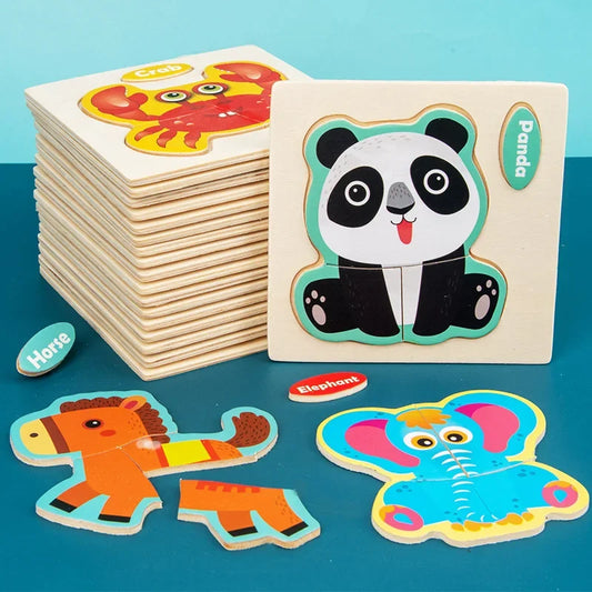 3D Wooden Puzzle Jigsaw Toys For Children