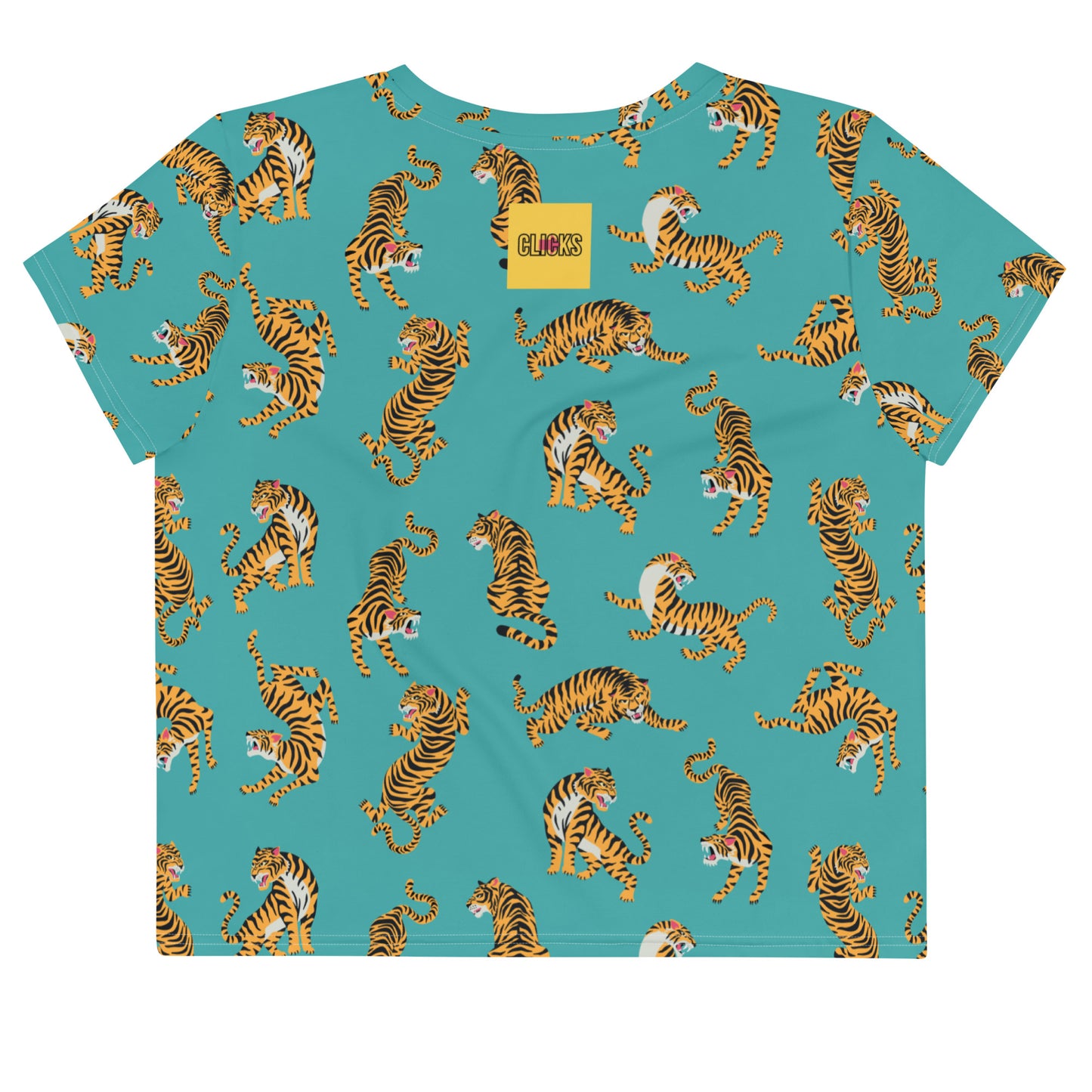 Cute Tigers Pattern Design Crop-Top.