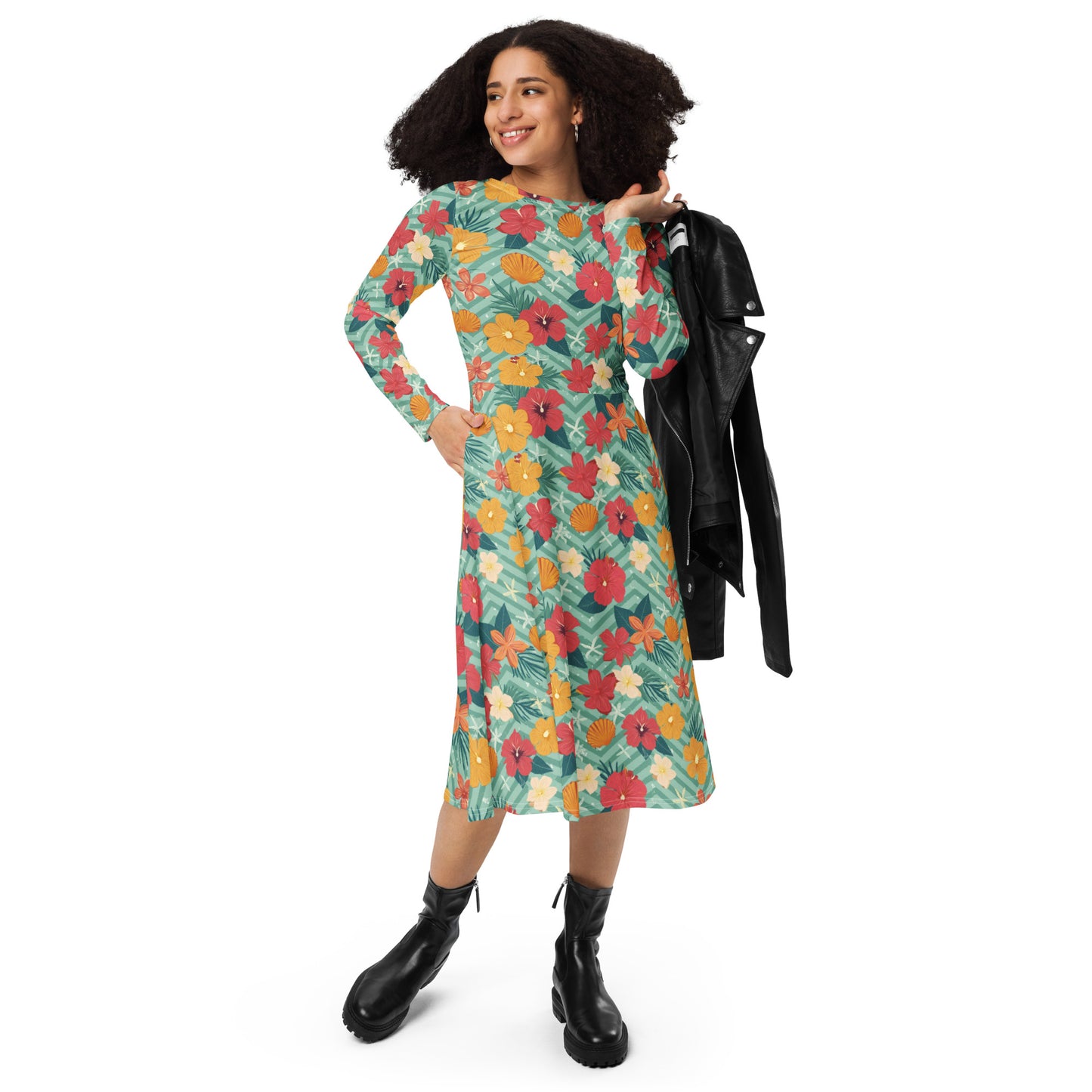 Florar Summer Print midi dress