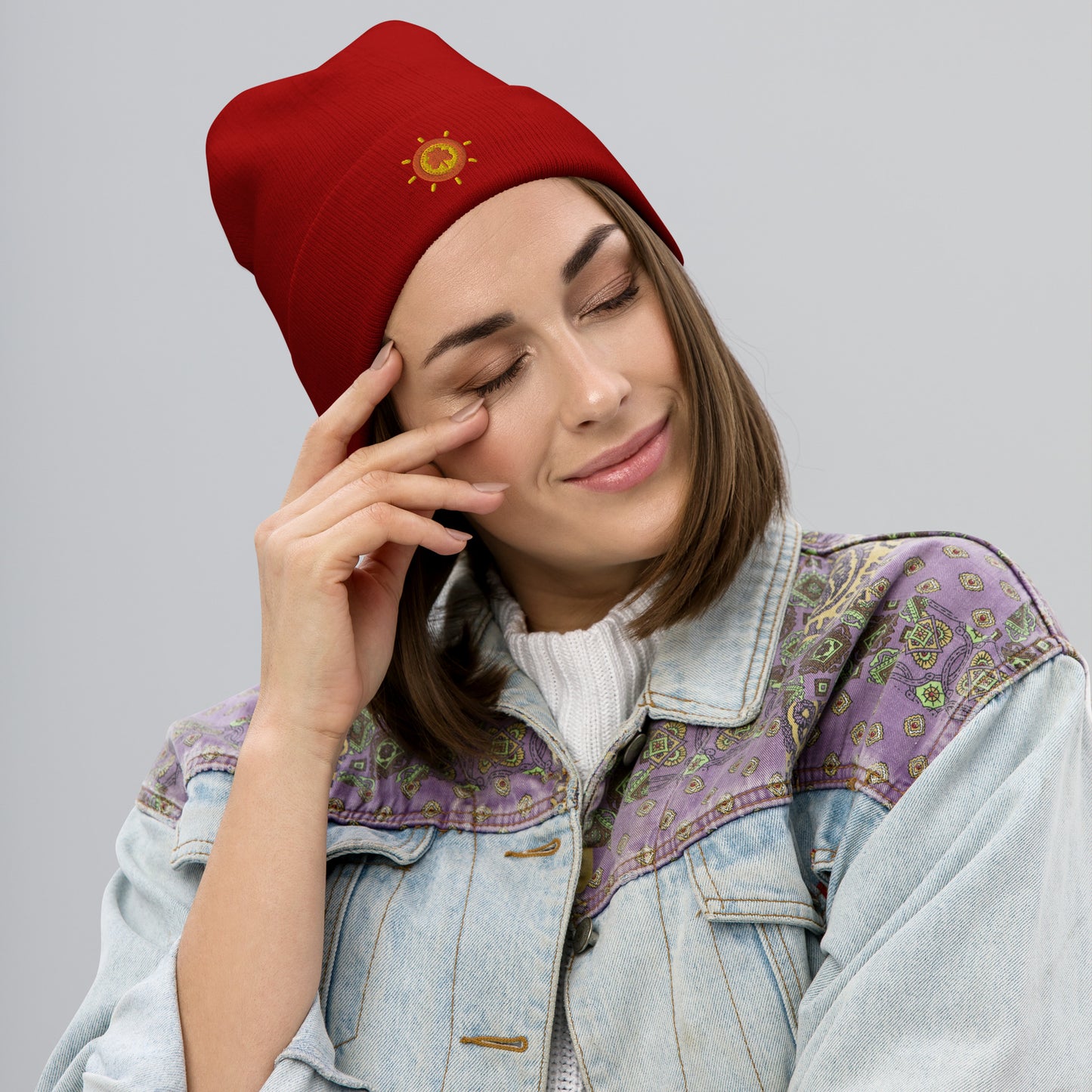 Clover Coin Embroidered Beanie